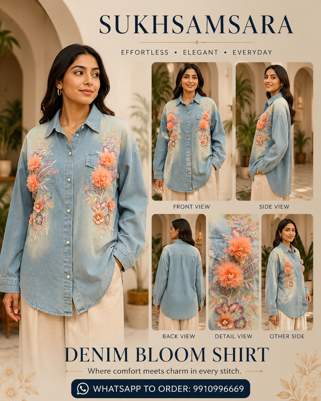 Blue Denim Shirt with Pocket