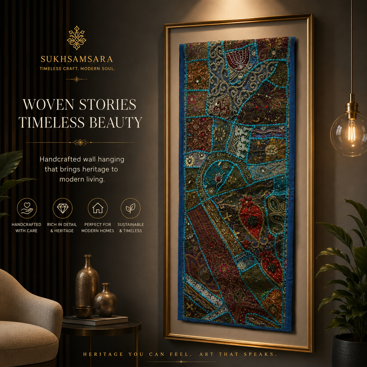 Handcrafted Wall Hanging Rug