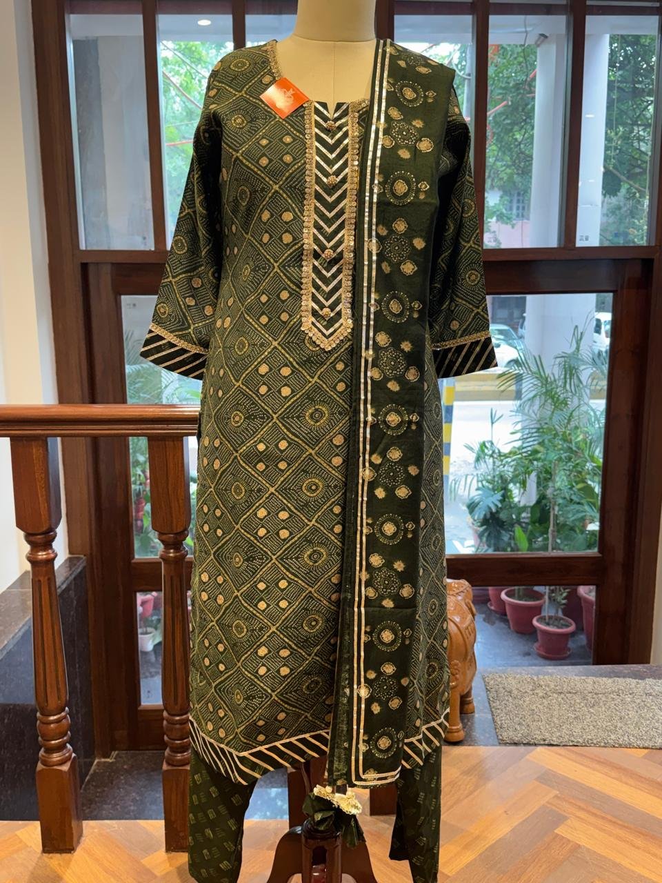 Dark Green  Silk Suit