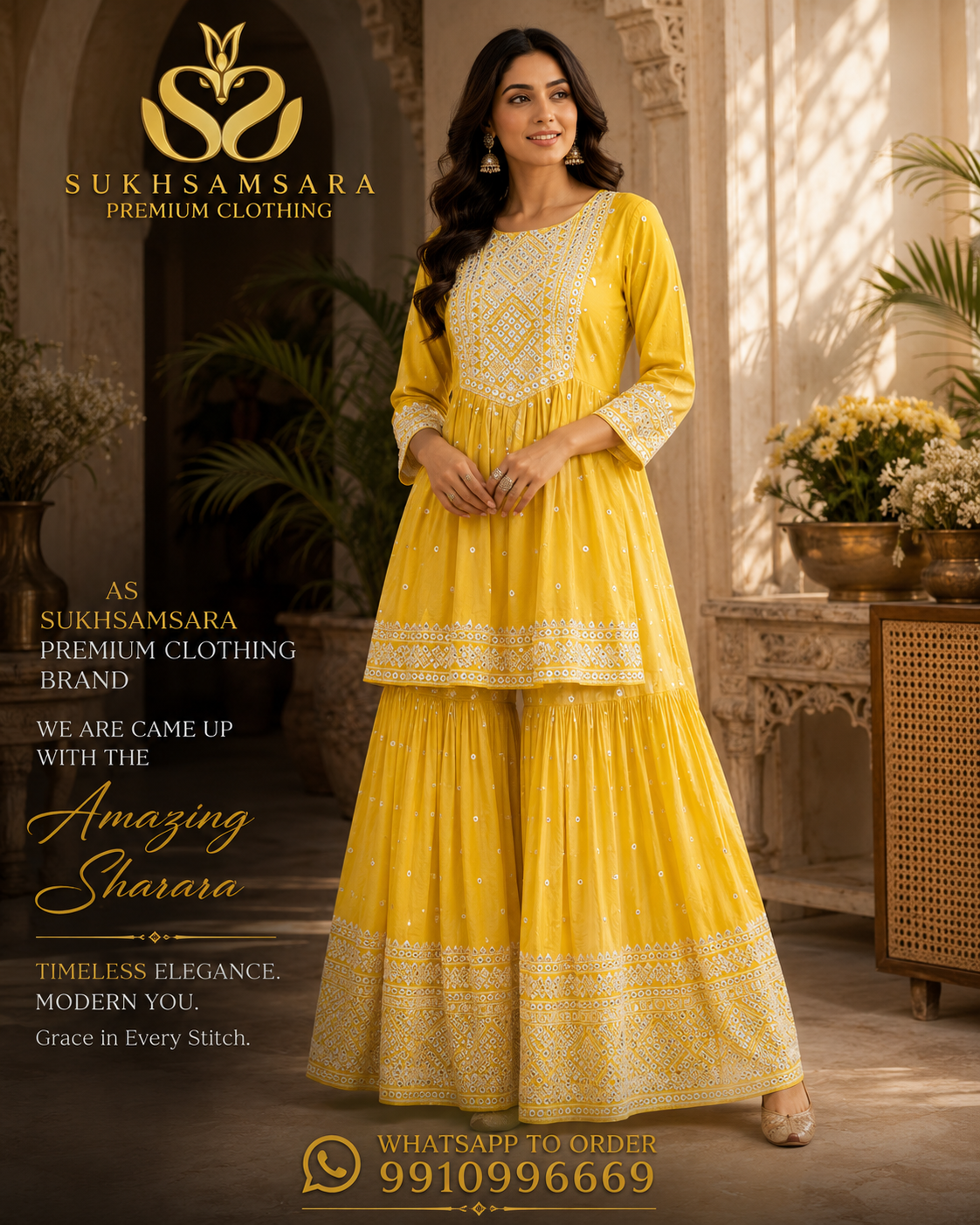 Latest Ethnic Yellow Sharara