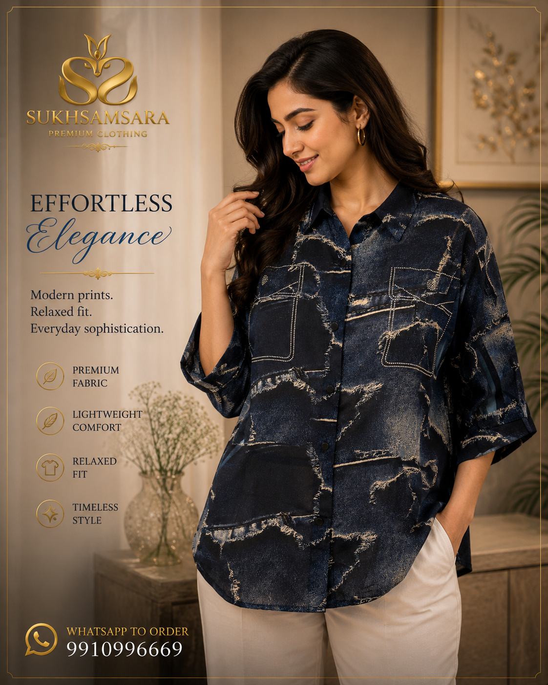 Modern Denim Prints Women Shirt