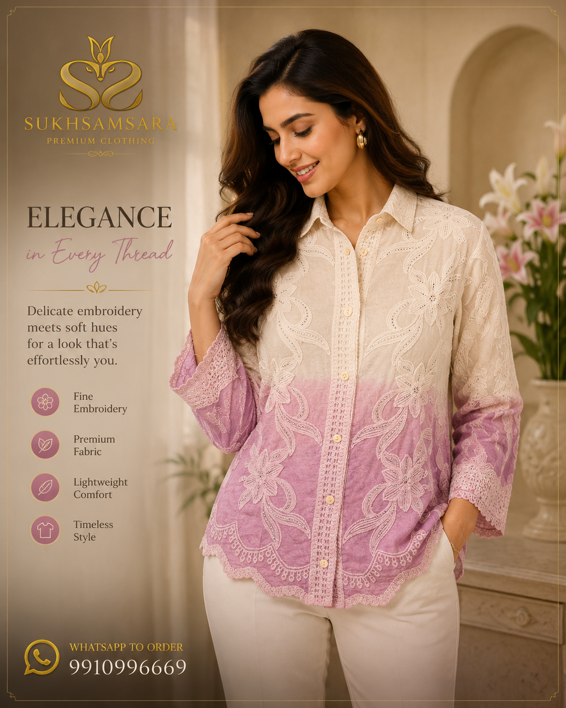 Modern Dual Colored Purple Women Shirt