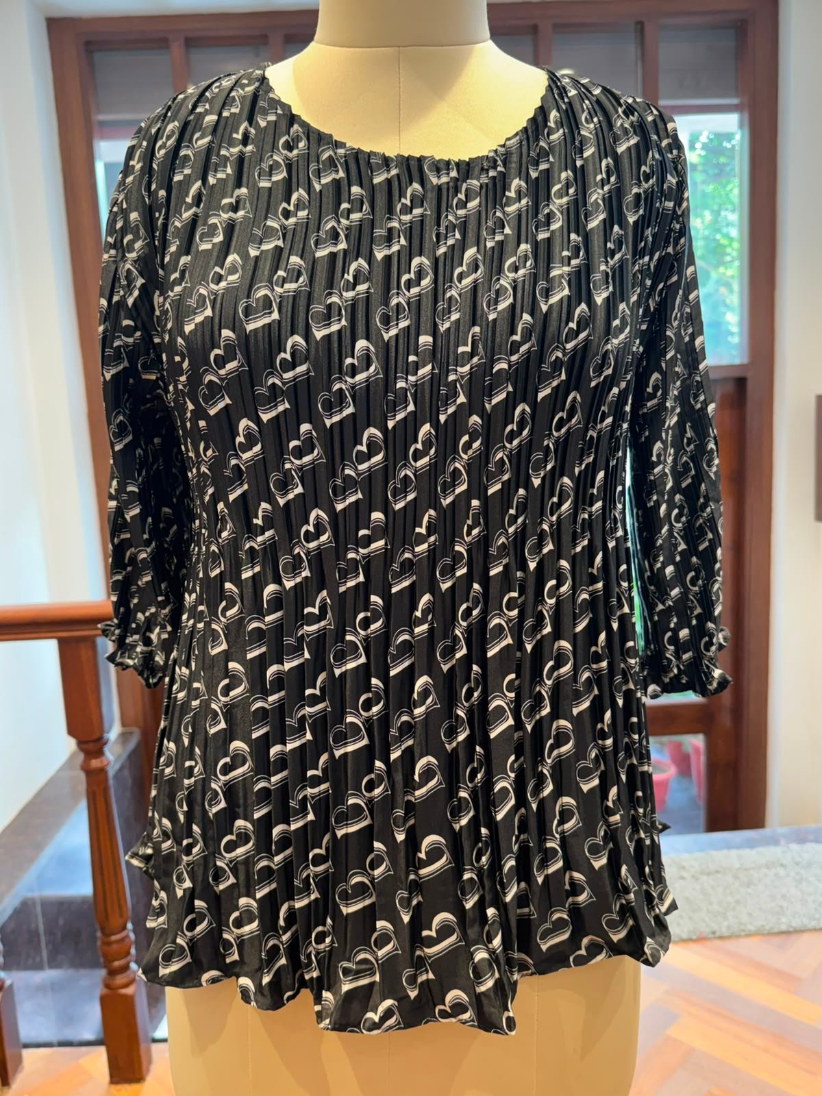 Black Drop Printed Top