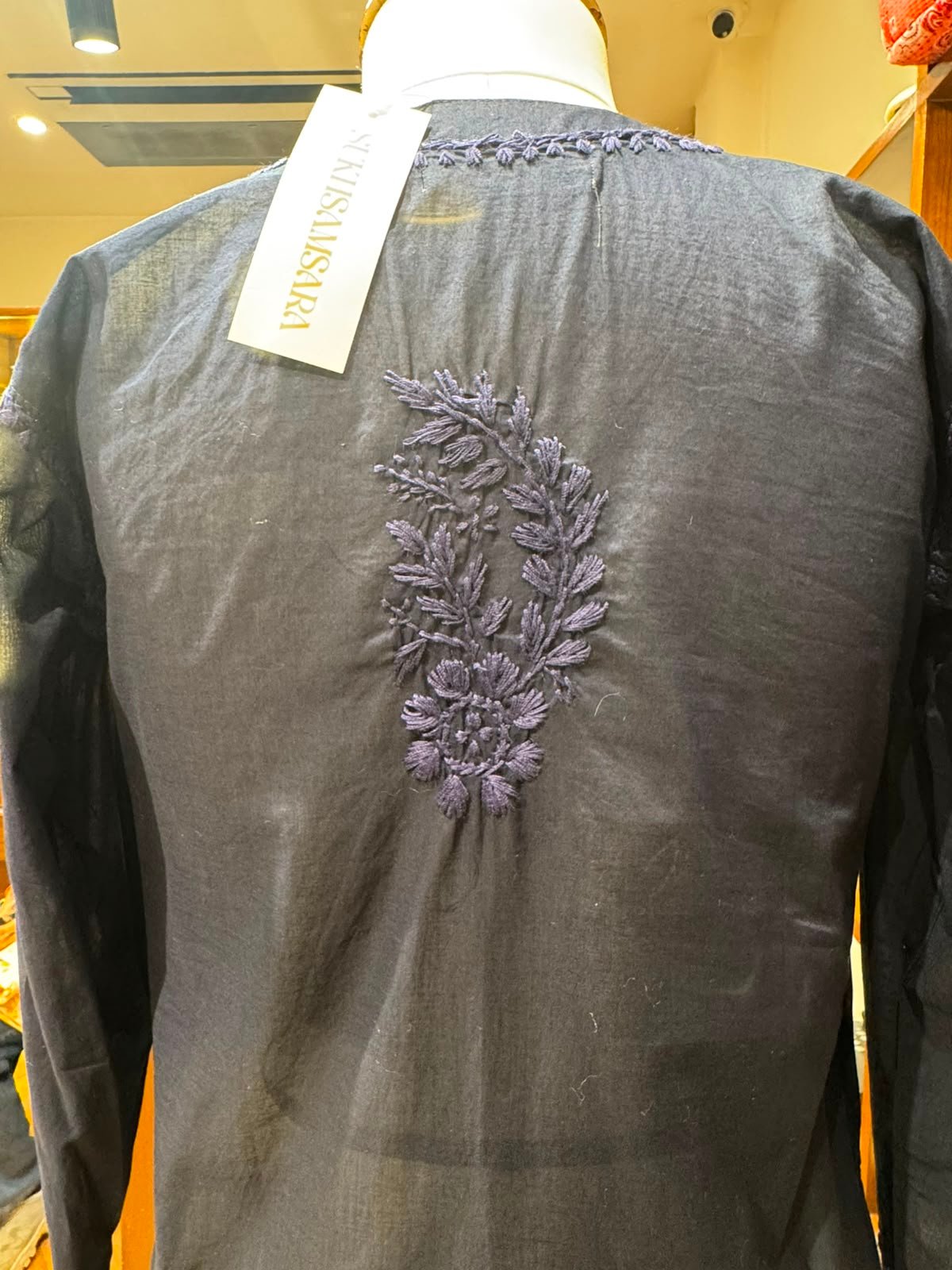 cotton short  kurti chikankari  work