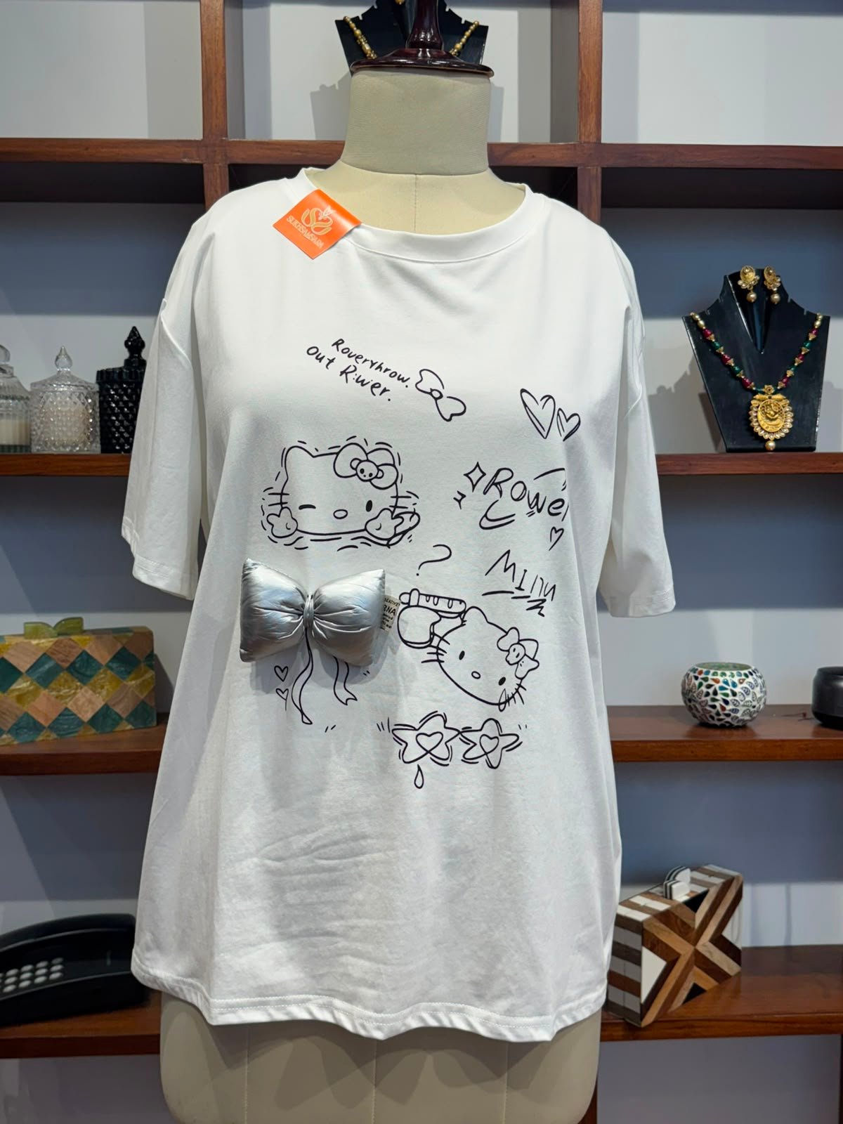 Cotton Lycra T- white