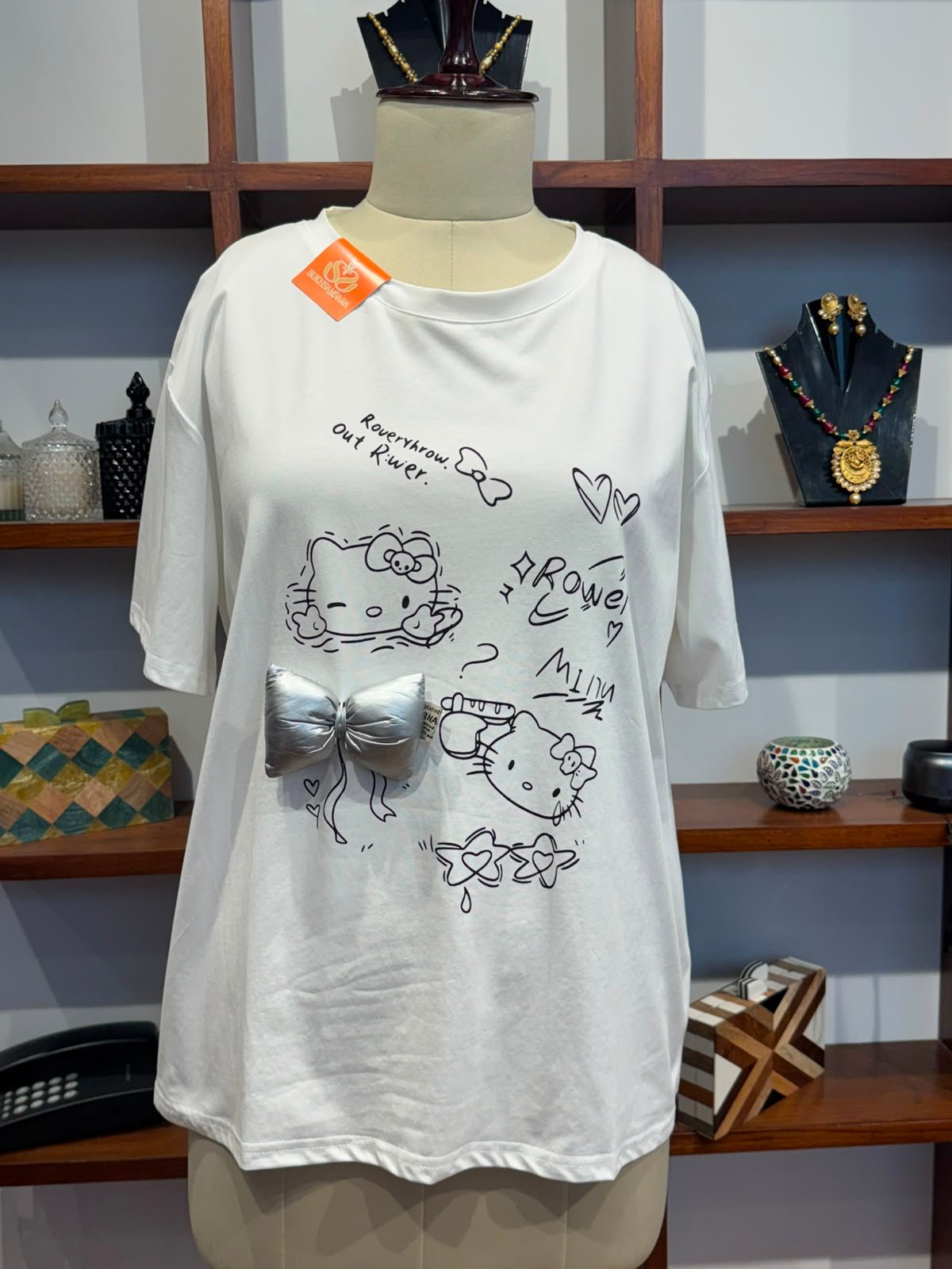 Cotton Lycra T- white