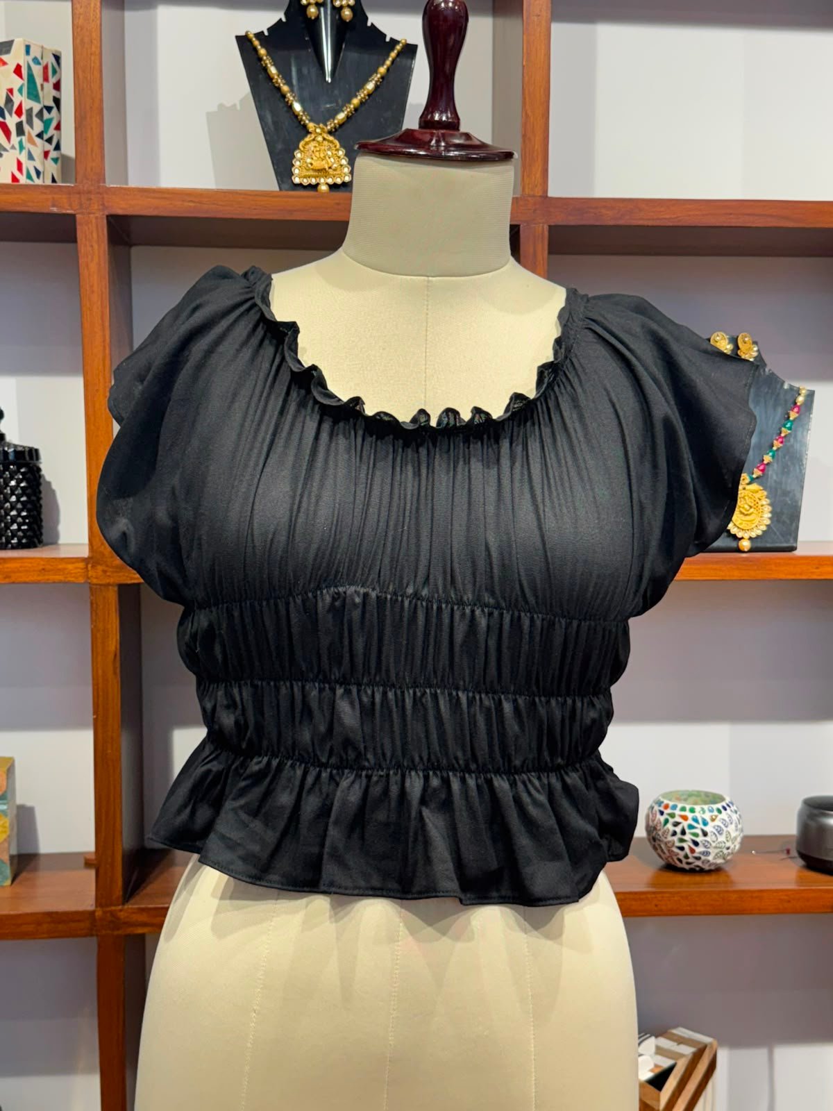 Cotton Lycra crop top black