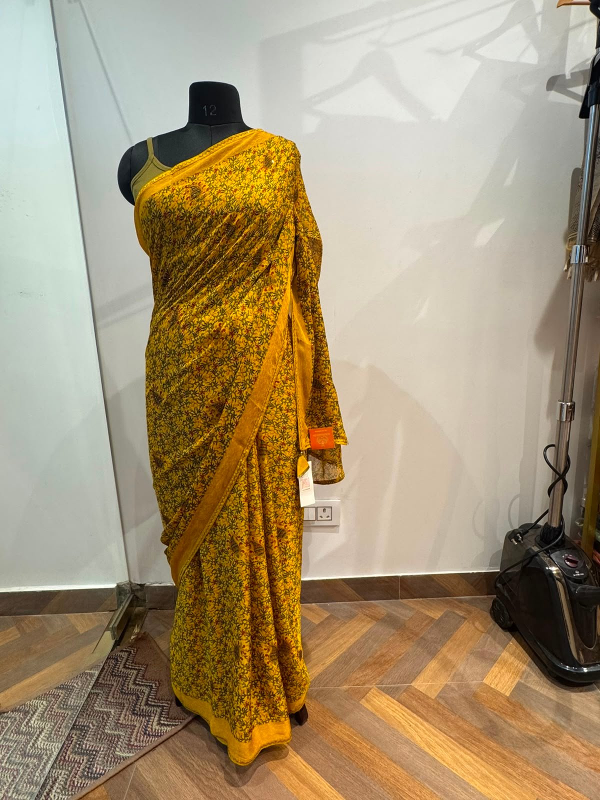 fabric georgette bandhni print