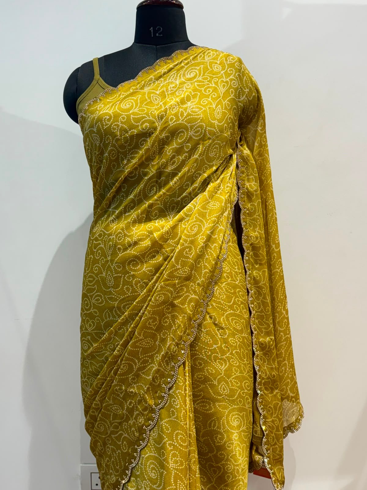 fabric georgette bandhni print