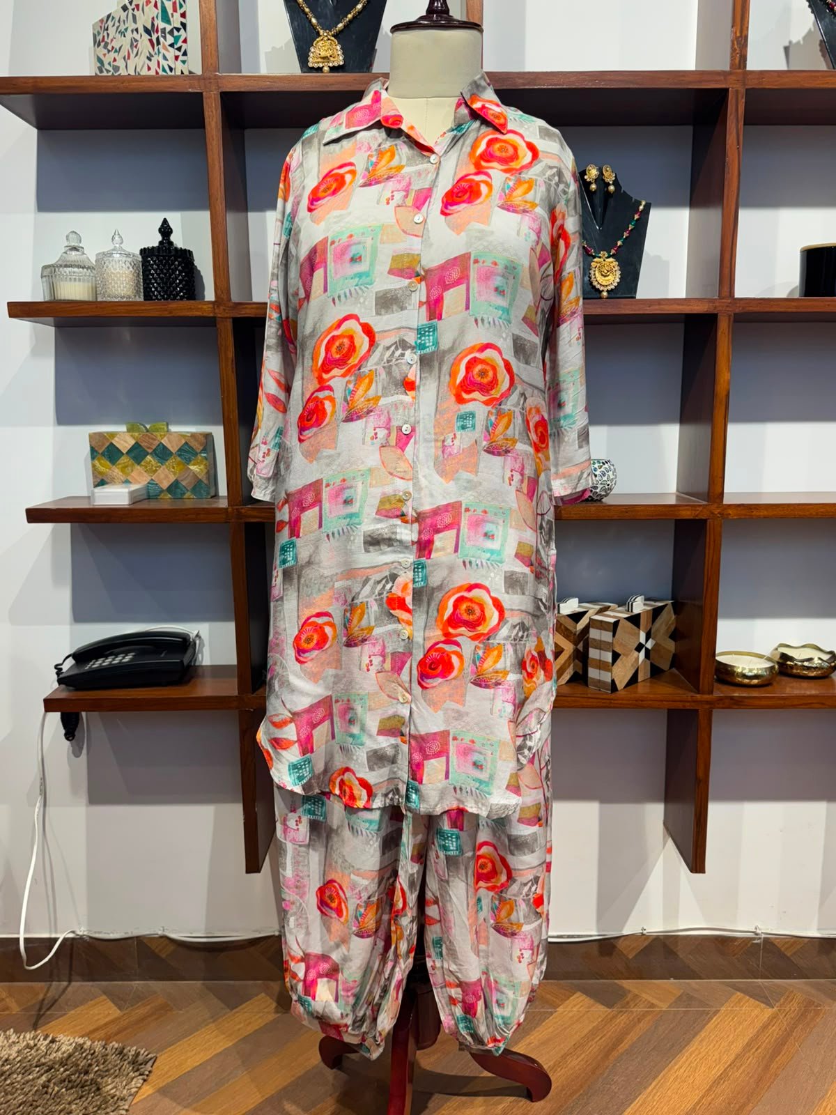 coord set fabric muslin  grey