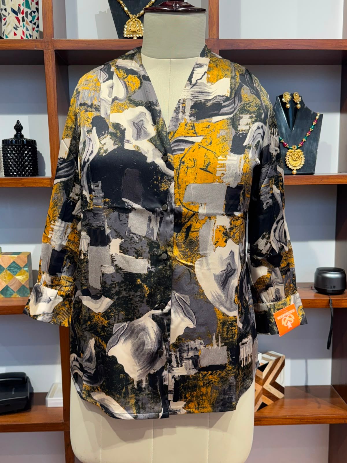 fabric moss crepe  abstract print