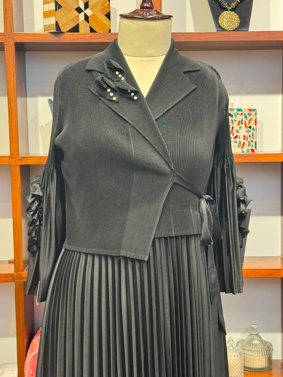 moss crepe  dress black