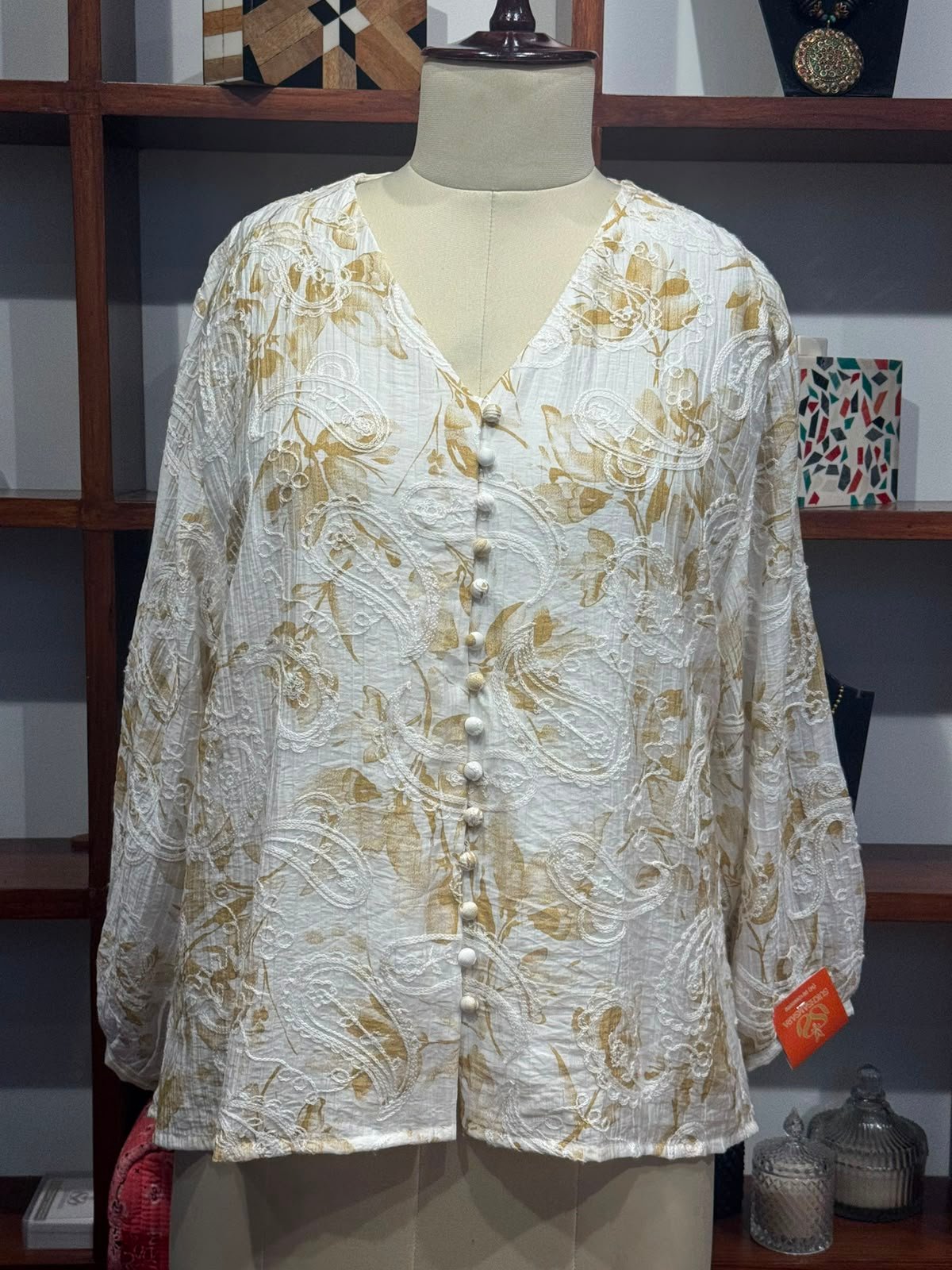 viscose cotton top colour cream