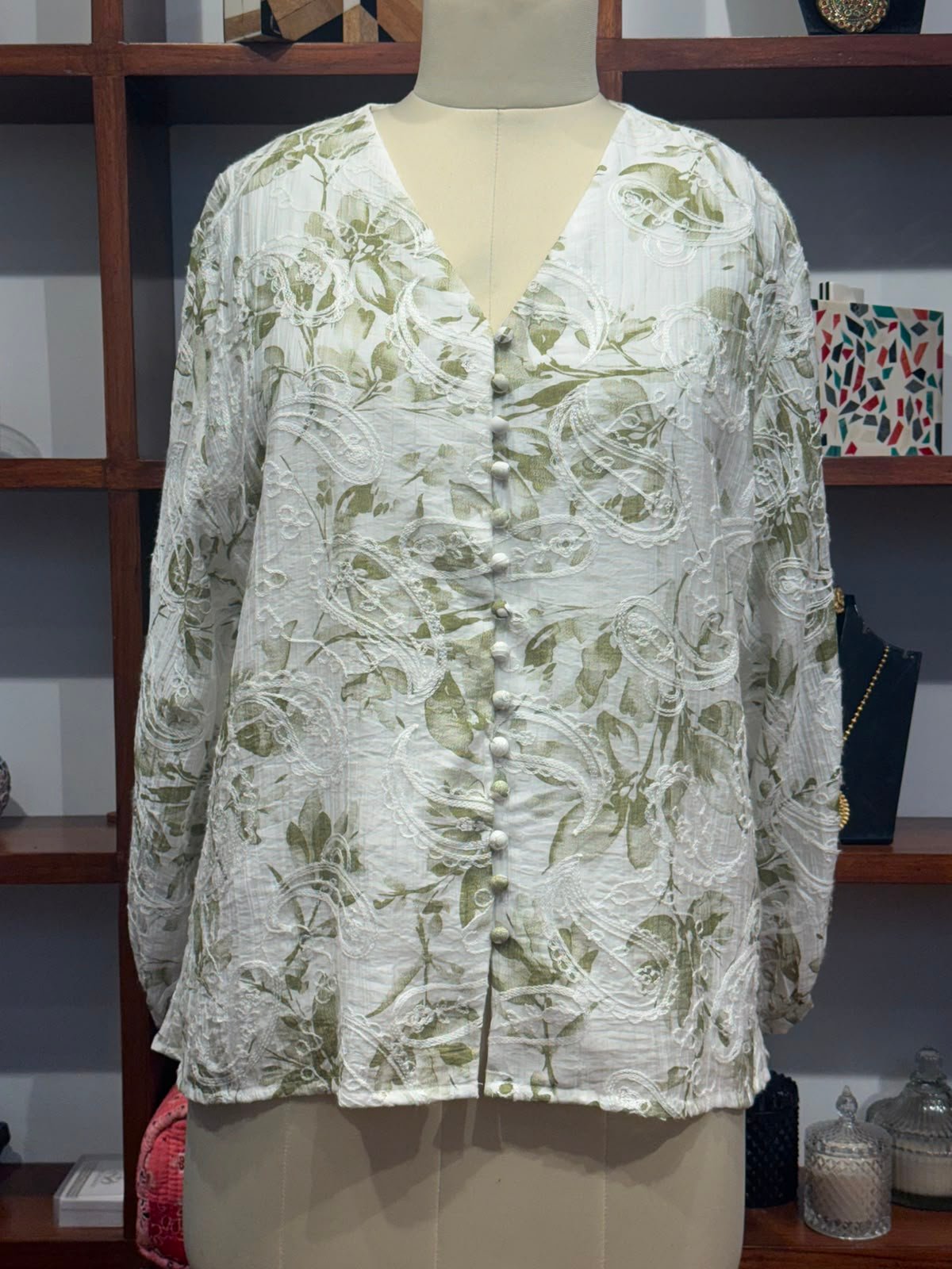 viscose cotton top colour green