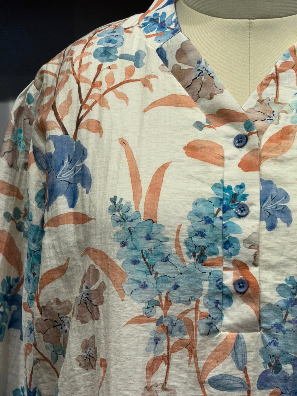 cotton viscose top colour blue