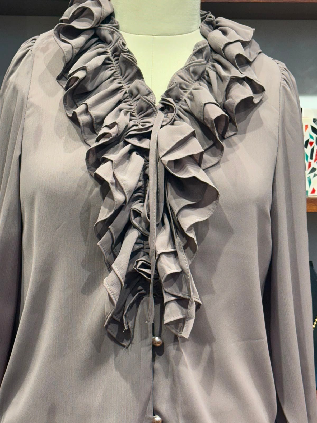 georgette fabric top brown