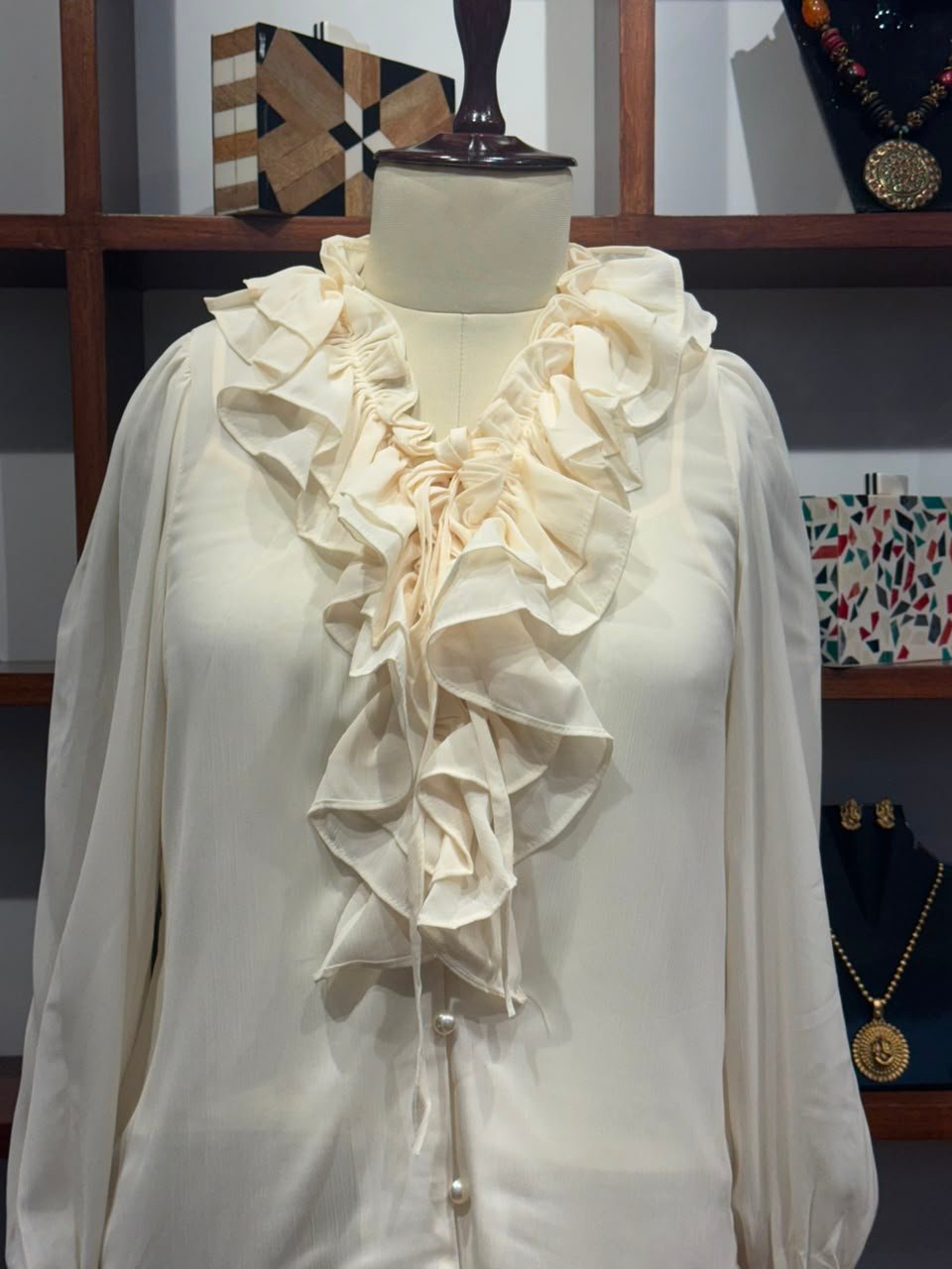 georgette fabric top  cream