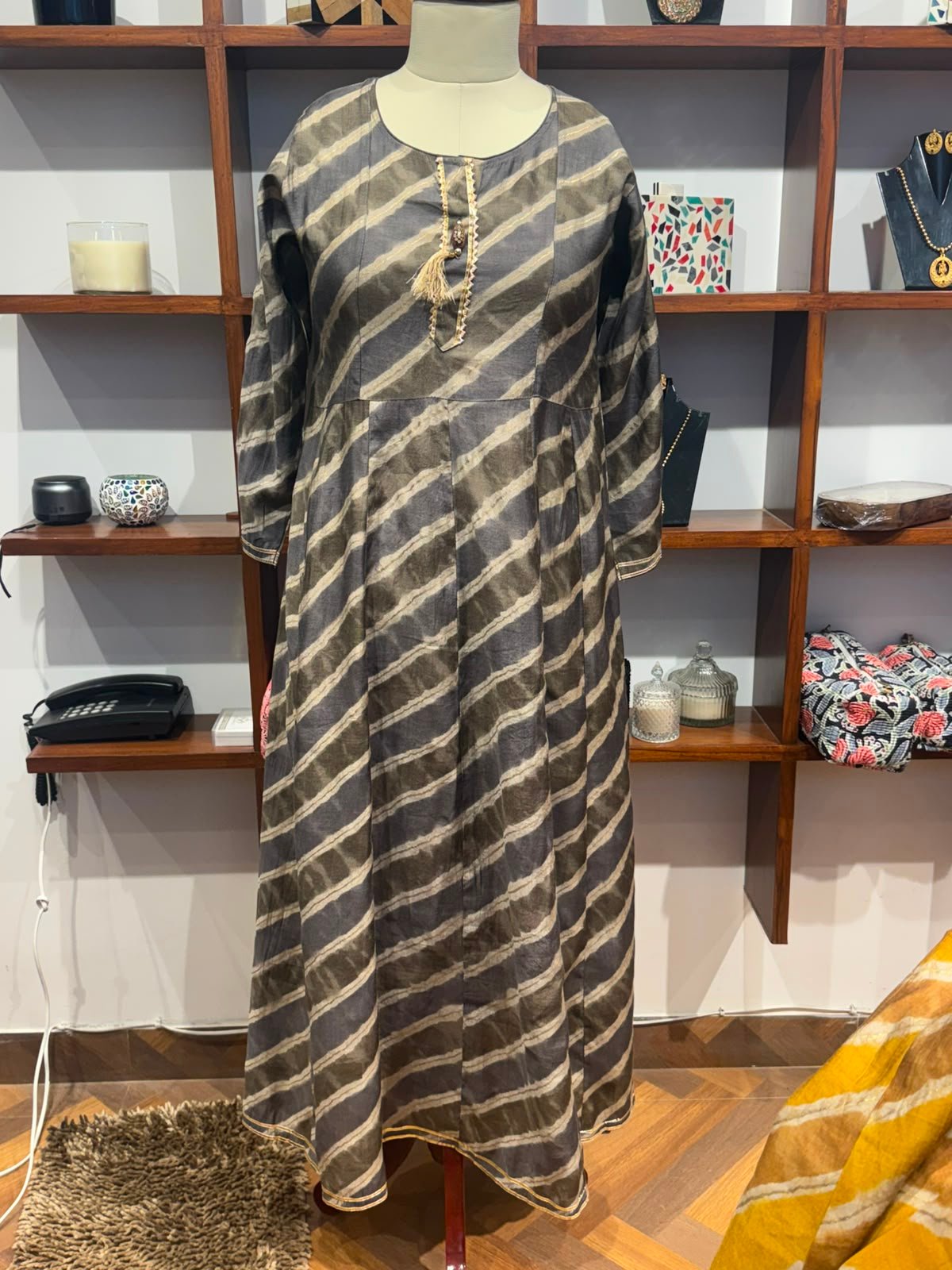 frock style long kurti  grey