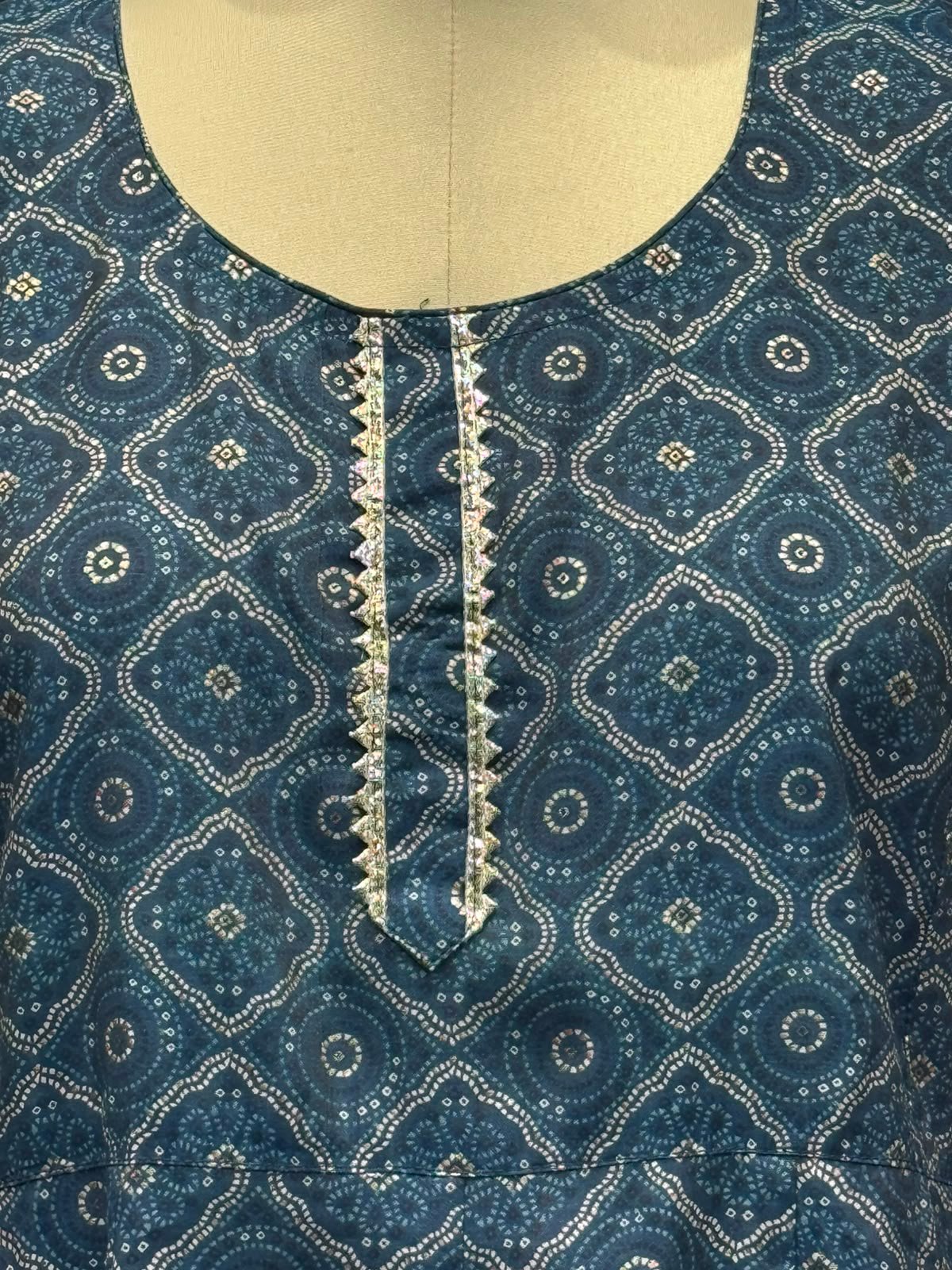frock stye long kurti blue