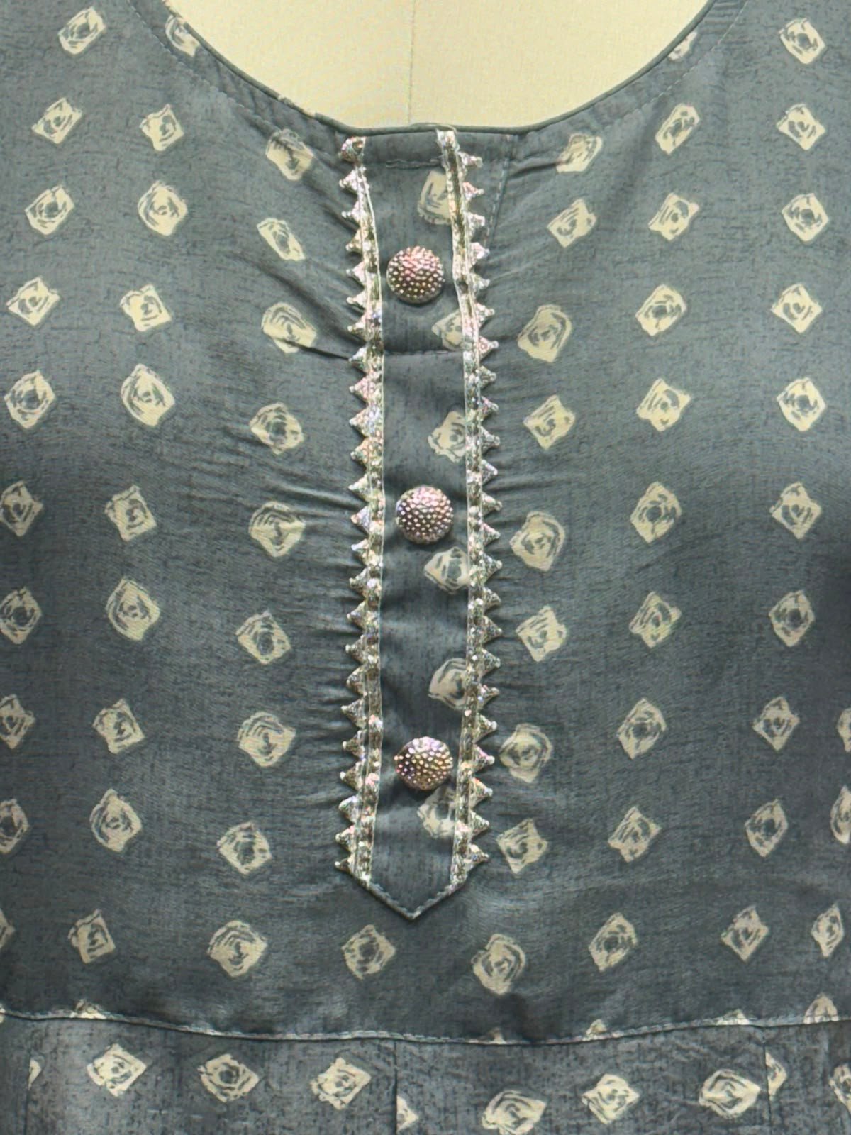 frock style long kurti  grey