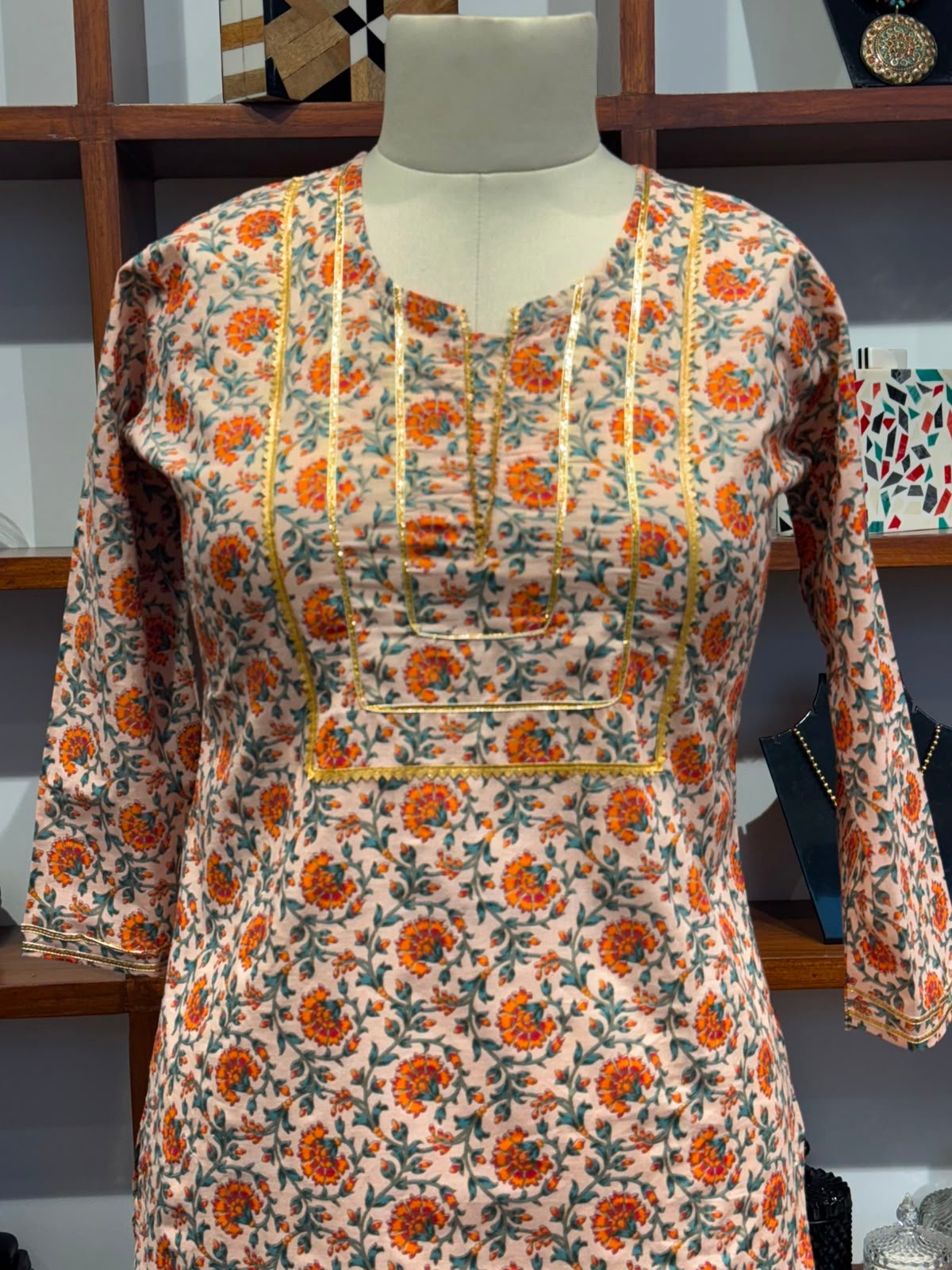 straight kurti fabric cotton  pink