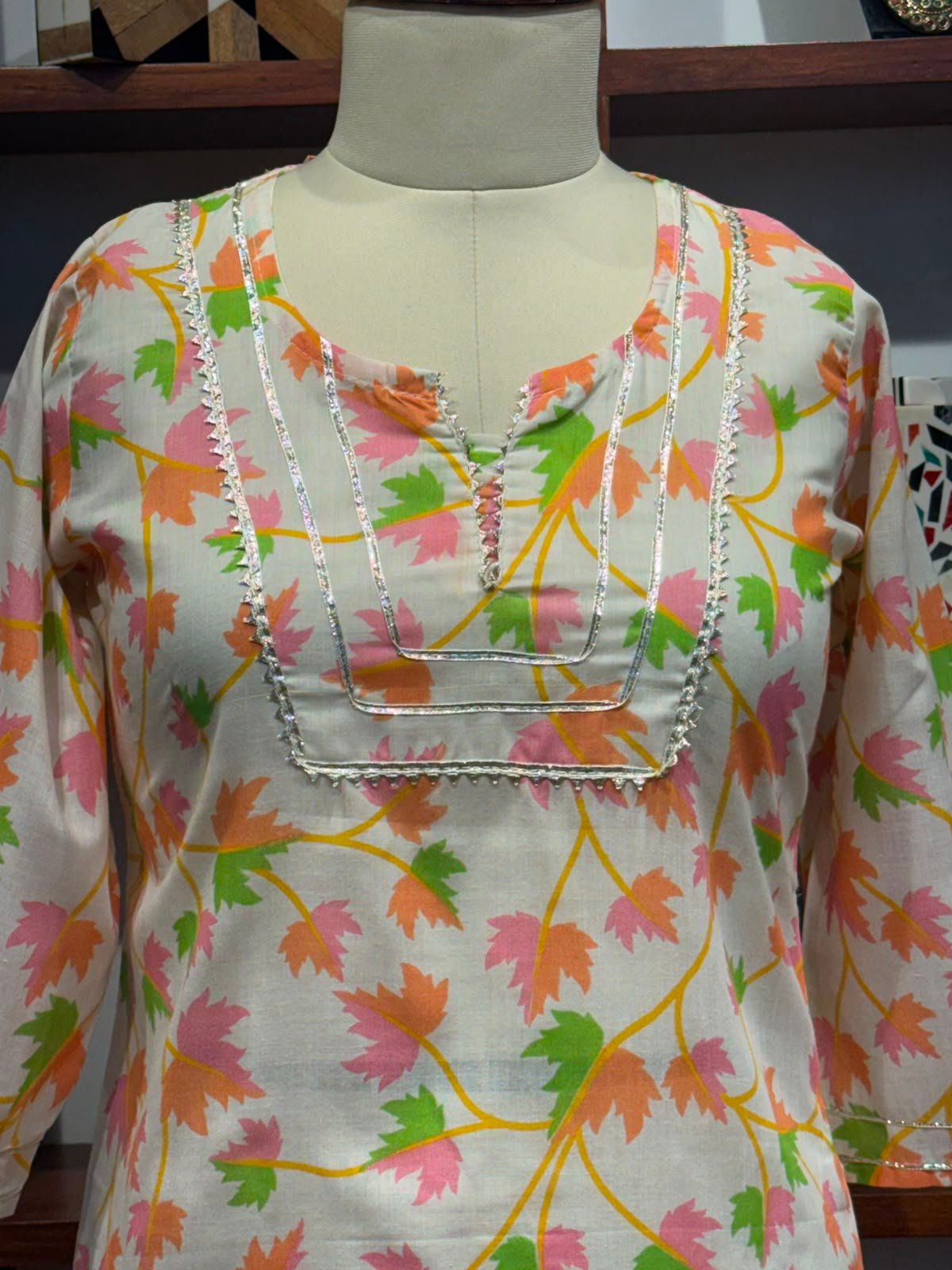 straight kurti fabric cotton  pink