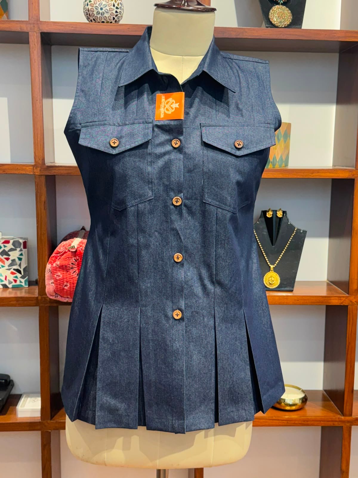 denim top