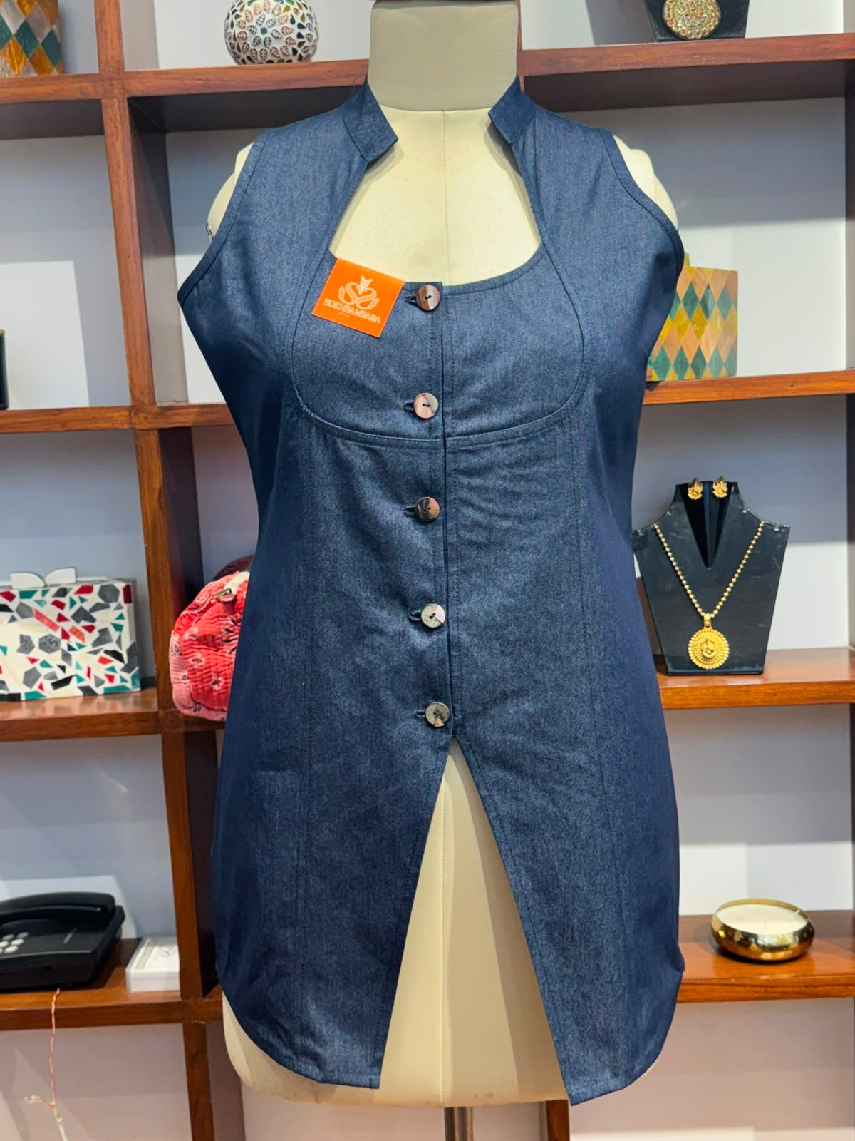 denim top