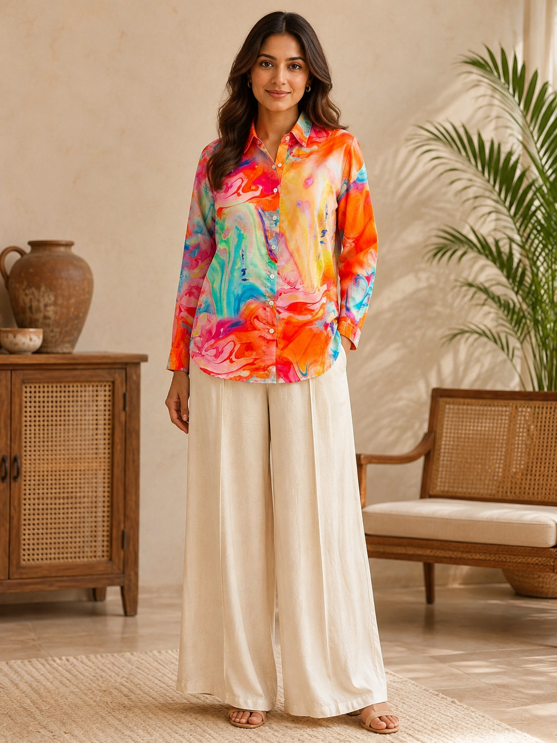Premium Multi Color Abstract Linen Cord Sets