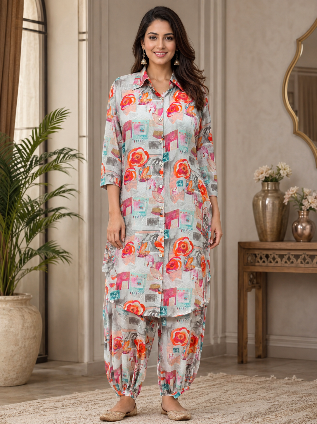 coord set fabric muslin  grey