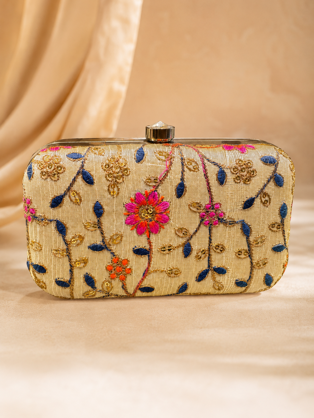 Embroidered Clutches Off White
