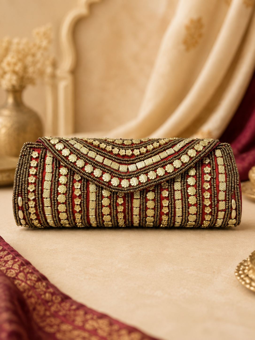 Embroidered Multi Thread Clutch