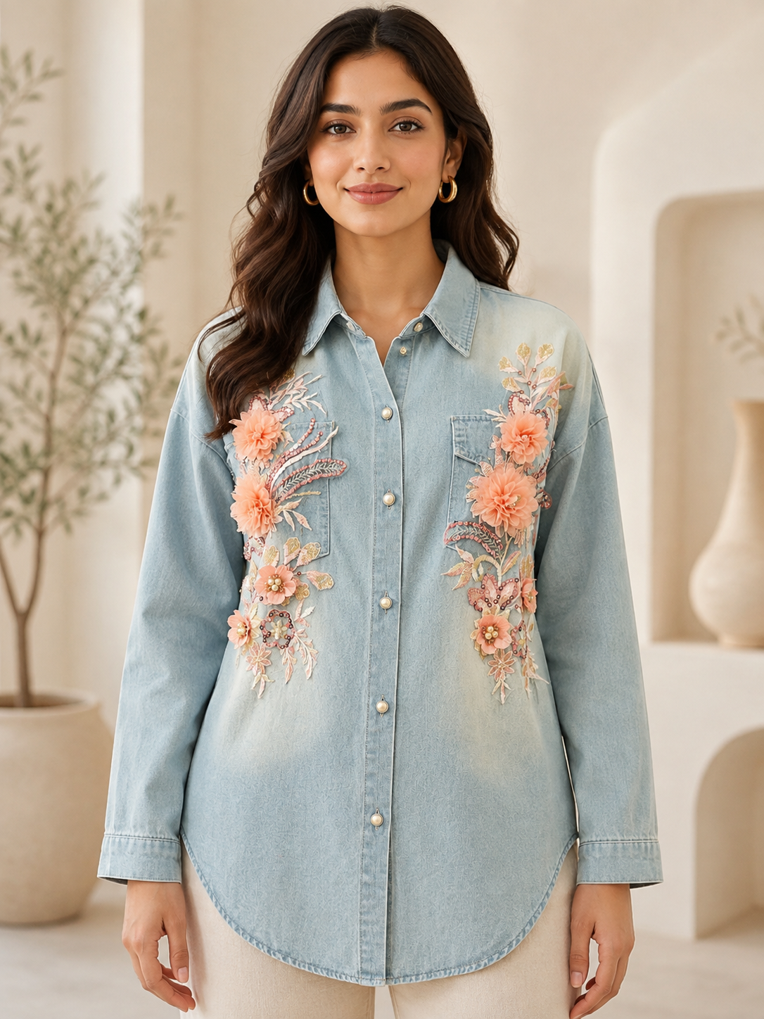 Blue Denim Shirt with Pocket