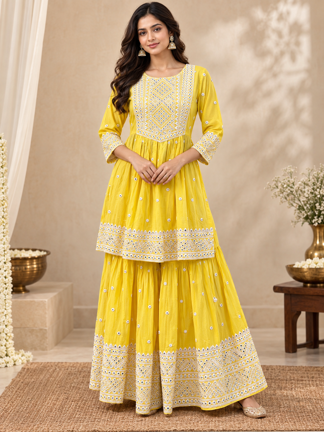 Latest Ethnic Yellow Sharara