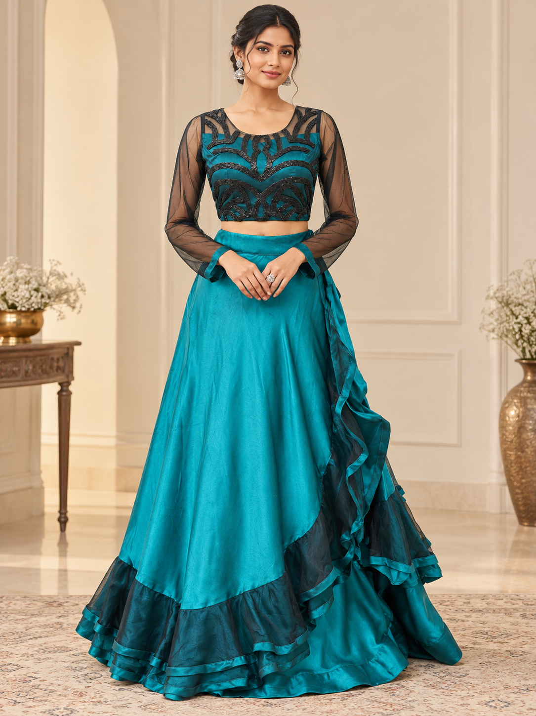 Festive Latest Ethnic Blue Sharara